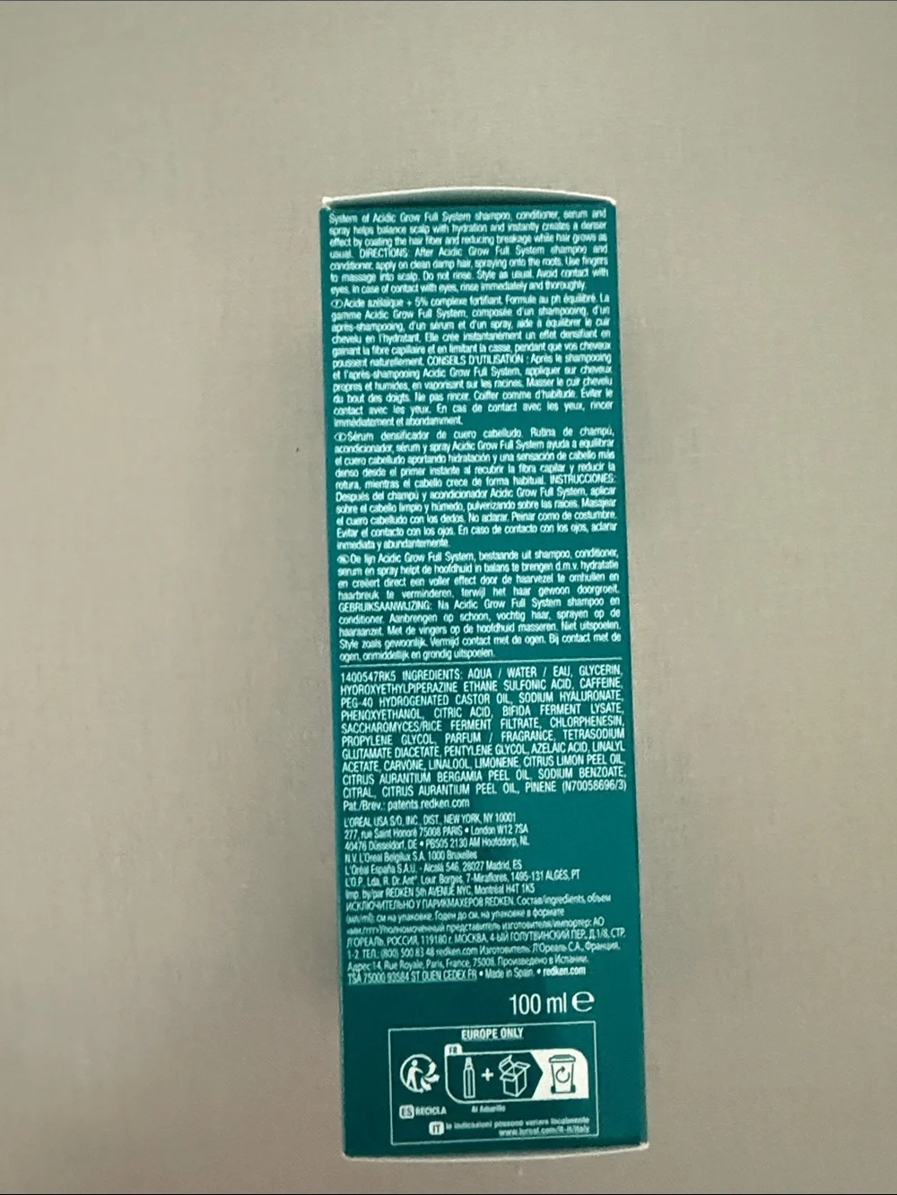 Redken Acidic Grow Full Scalp & Hair Serum  Brand New In Box (mens hair product)